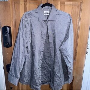 Calvin Klein Men’s Dress Shirt Gray Micro-Check 16.5 / 32–33